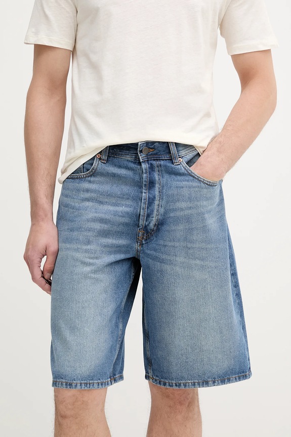 United Colors of Benetton pantaloncini di jeans in cotone denim blu 4AW7U9018