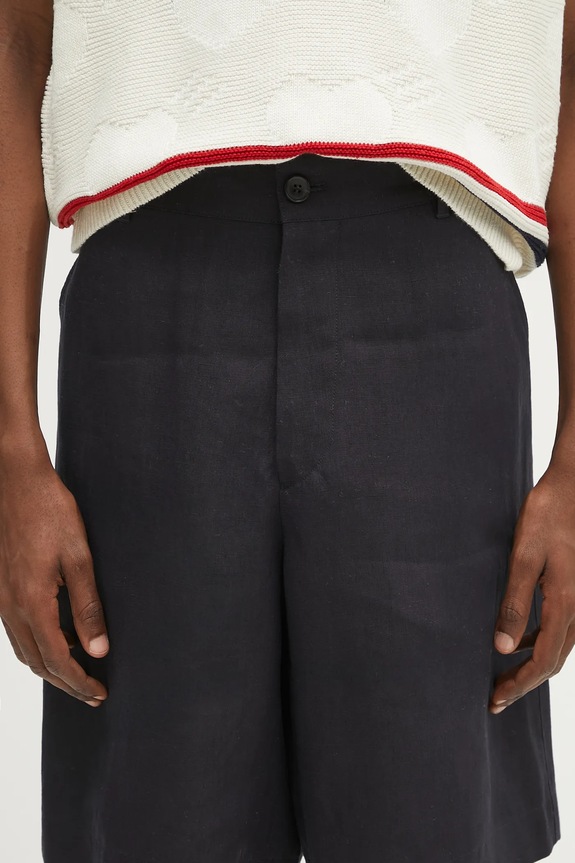 Ľanové šortky Paul Smith tmavomodrá M1R.437Z.P01427