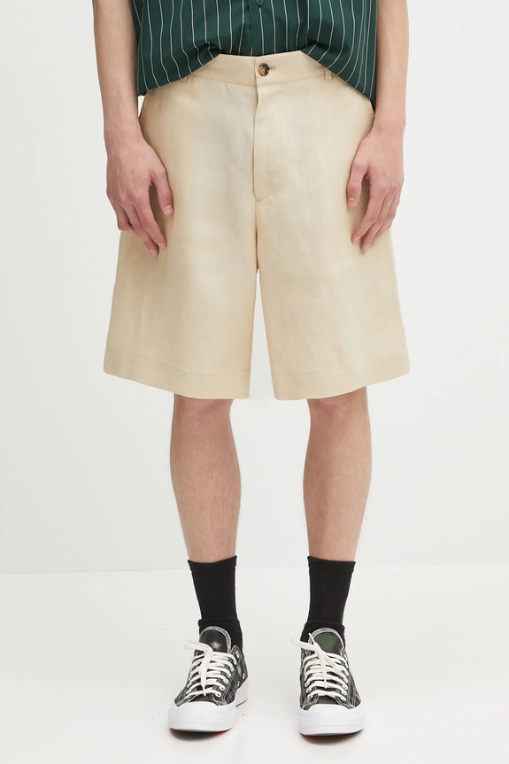 Paul Smith pantaloncini in lino biancheria beige M1R.437Z.P01427
