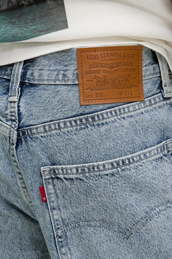 Rifľové krátke nohavice Levi's 478 BAGGY CARGO SHORTS modrá 001GU