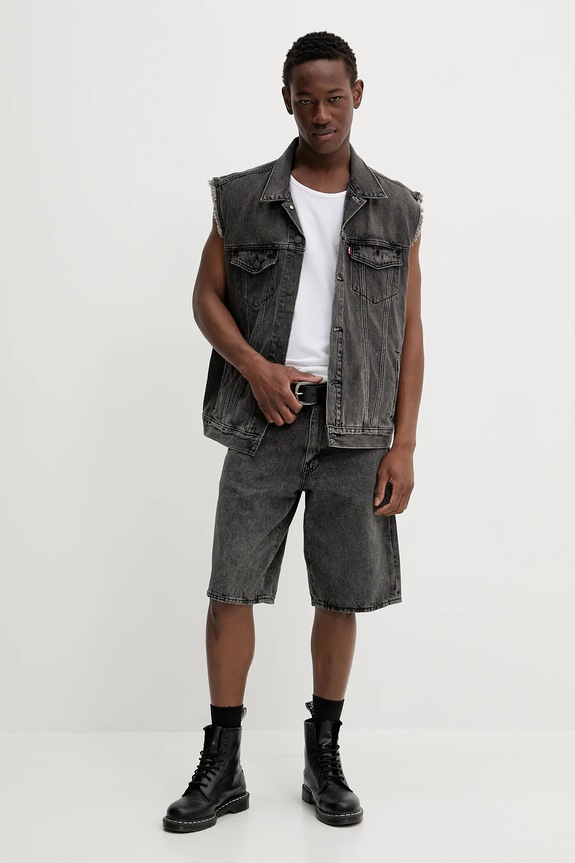 Rifľové krátke nohavice Levi's 478 BAGGY SHORTS 001JM sivá AA00