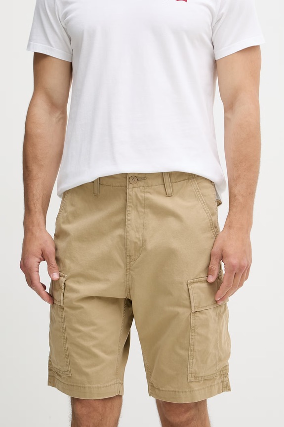 Levi's cargo šortky pánské bavlněné CARRIER CARGO SHRT-2 béžová 001KG