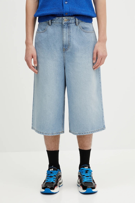 Ader Error pantaloni scurți jeans Apparel-Bottom uni albastru BN42FYJE0201SB