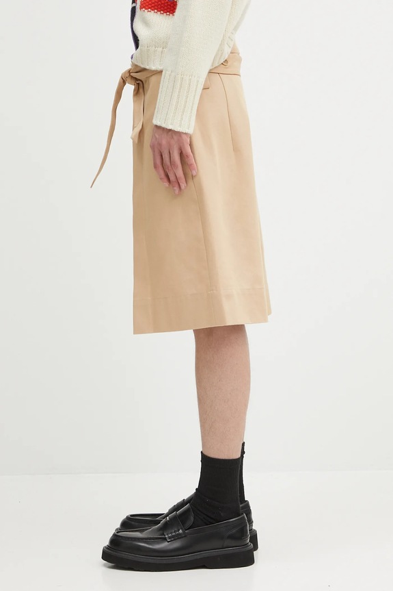 JW Anderson cotton shorts Folded Front Pleat SR0107.PG1713.132 beige SS25