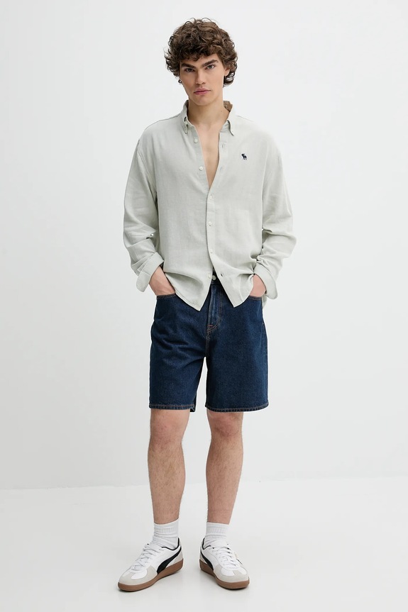 Τζιν σορτς Abercrombie & Fitch KI128.5029.280 σκούρο μπλε SS25