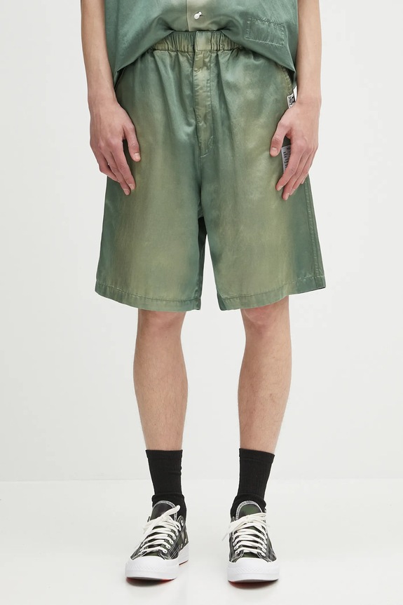 Шорти Maison MIHARA YASUHIRO Aged Satin Shorts тканина зелений J14PT143
