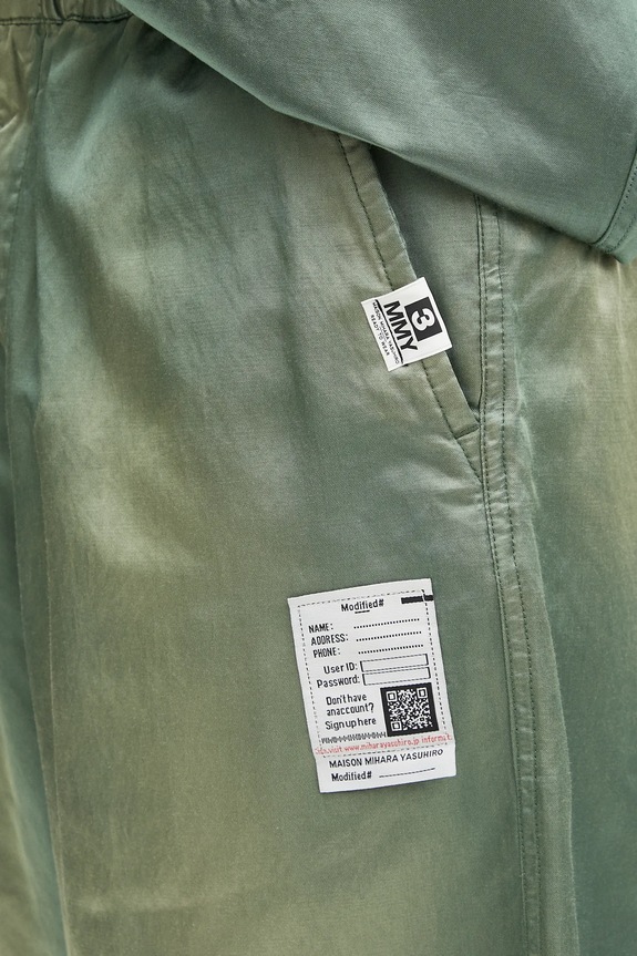 Шорти Maison MIHARA YASUHIRO Aged Satin Shorts зелений J14PT143