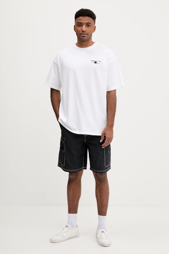 Bavlnené šortky Converse 10028350.A02 tmavomodrá SS25