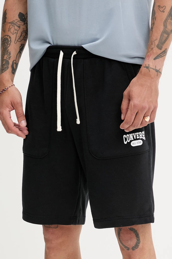 Σορτς Converse πλεκτό ύφασμα μαύρο 10028346.A01