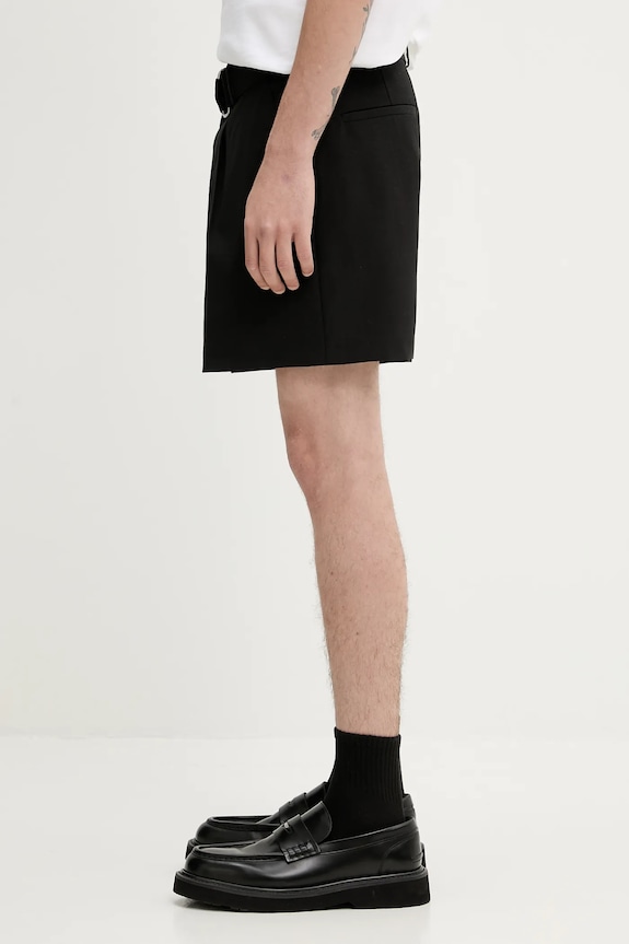 Šortky s prímesou vlny Nanushka OLLIE NM25SSST12699 čierna SS25