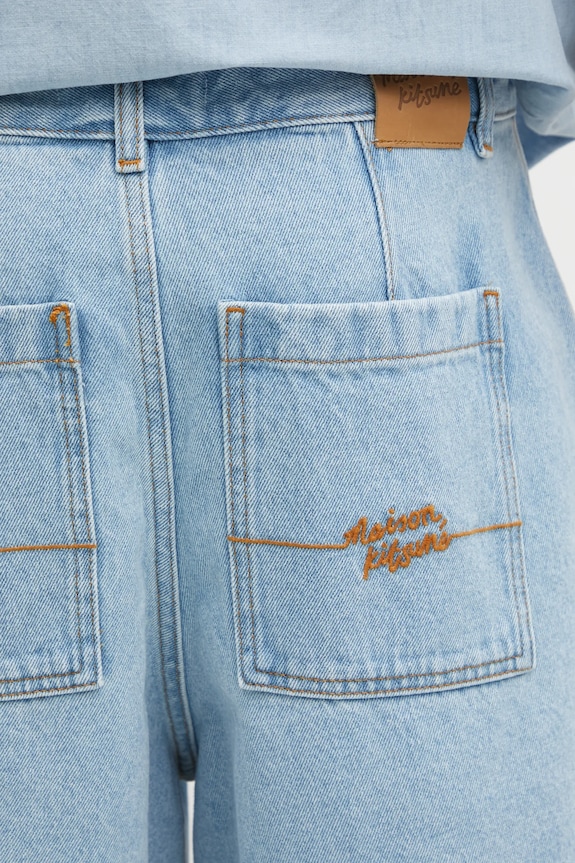 Džínové šortky Maison Kitsuné Denim Workwear modrá OM01403WD4009