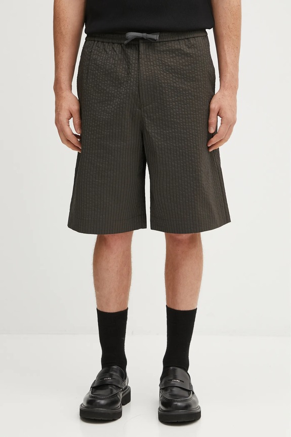 Kraťasy Maison Kitsuné Elasticated Bermuda vzorovaný zelená OM01406WC5032