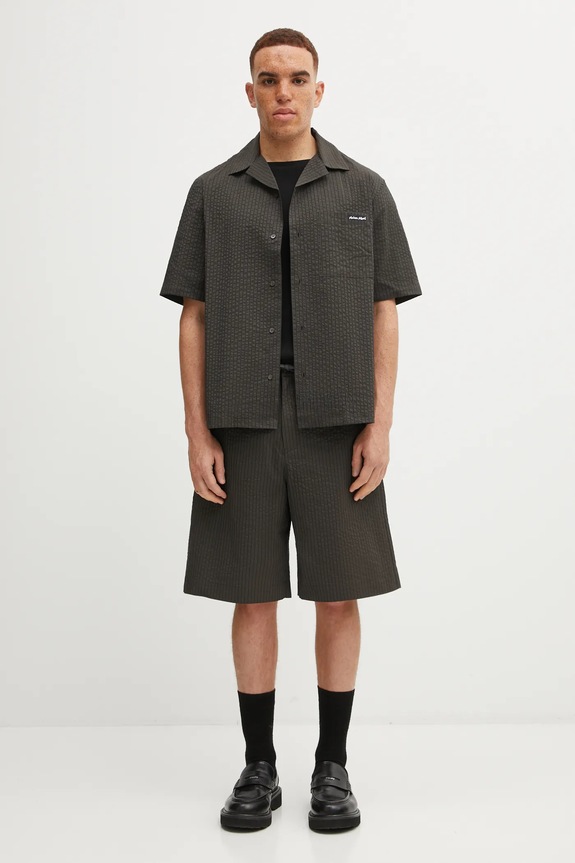 Kraťasy Maison Kitsuné Elasticated Bermuda OM01406WC5032 zelená