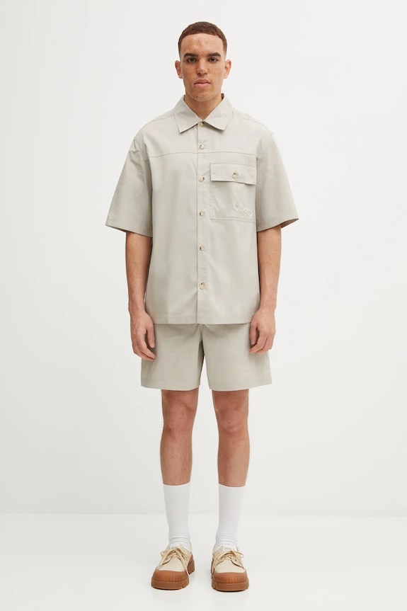 Kraťasy Maison Kitsuné Elasticated béžová OM01414WW9020