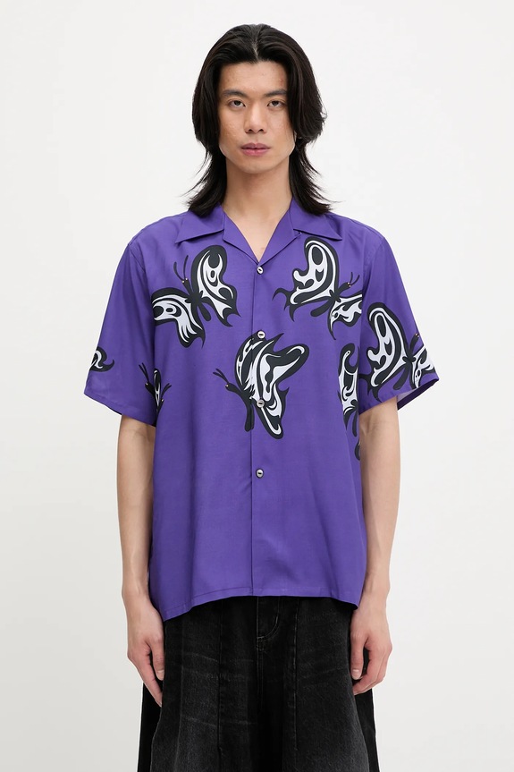 Needles camicia x Kae Tanaka S/S One-Up rilassato violetto QV432