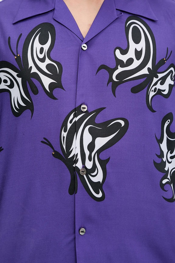Needles camicia x Kae Tanaka S/S One-Up violetto QV432