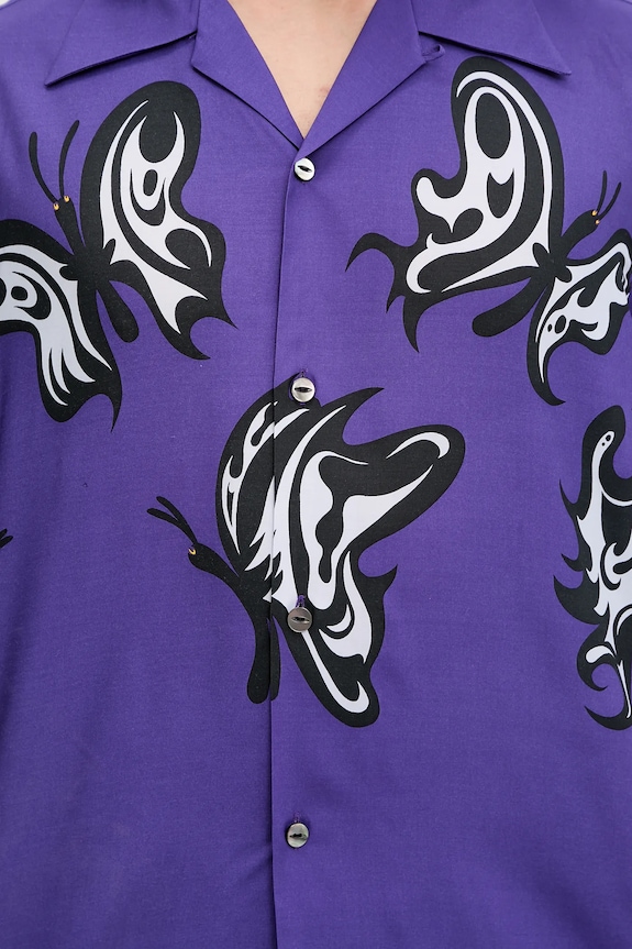Needles camicia x Kae Tanaka S/S One-Up violetto QV432