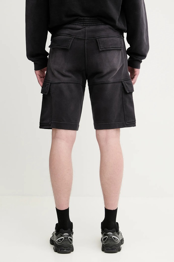 Abbigliamento 1017 ALYX 9SM pantaloncini in cotone Fleece garment dye cargo AAMSO0084FA01 nero