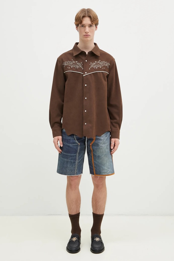 Andersson Bell szorty jeansowe Denim Trompe L`Oeil Double Knee apa786u