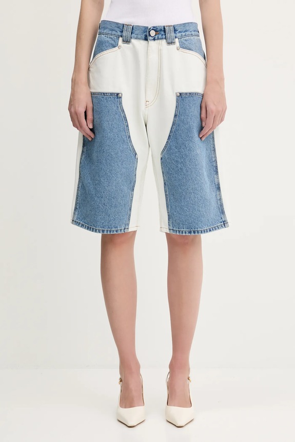 Aries pantaloni scurți jeans Patchwork Western Carpenter Shorts AR3030503. albastru SS25