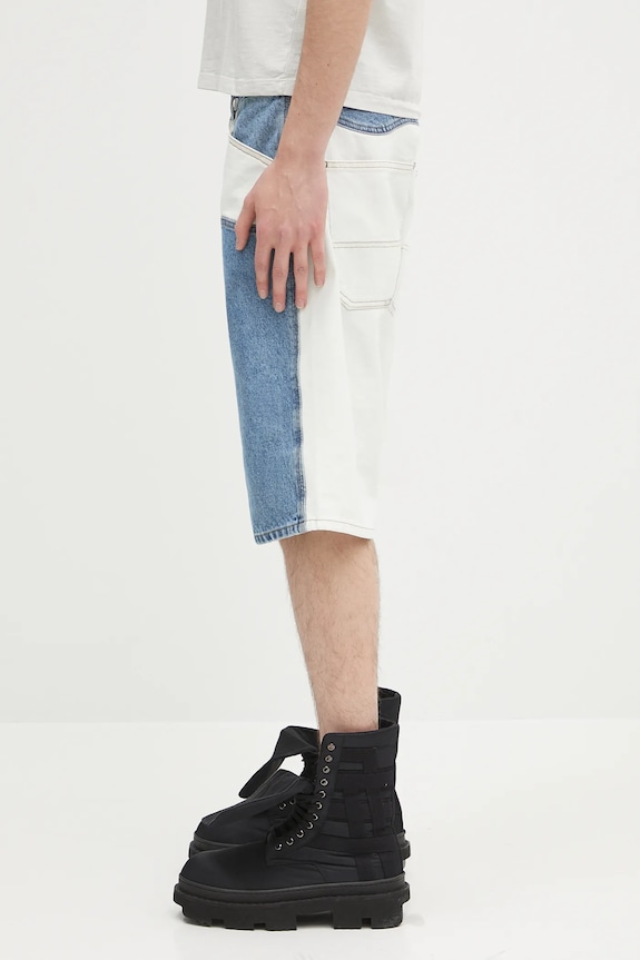 Îmbrăcăminte Aries pantaloni scurți jeans Patchwork Western Carpenter Shorts AR3030503. albastru