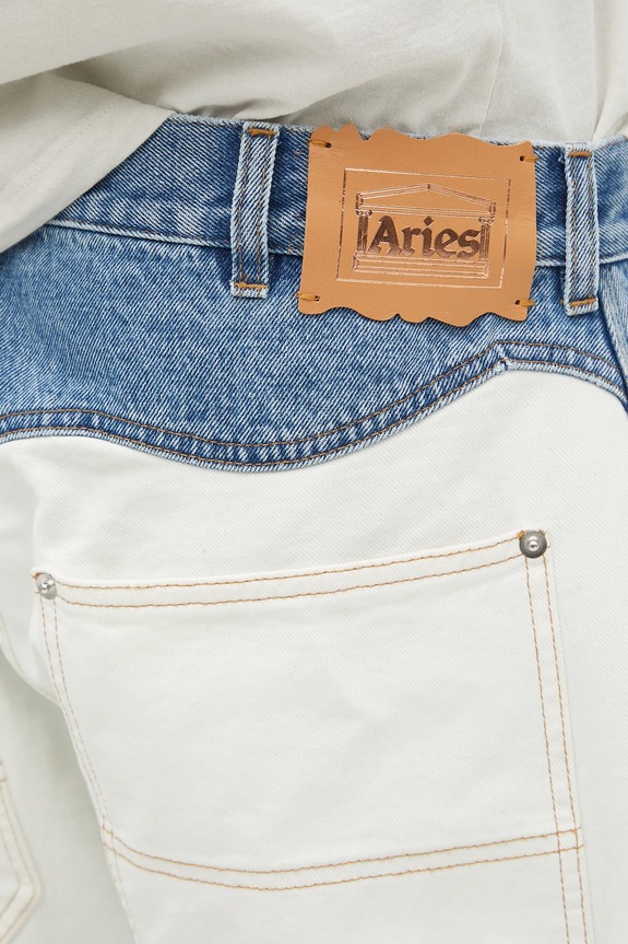 Aries pantaloni scurți jeans Patchwork Western Carpenter Shorts AR3030503.