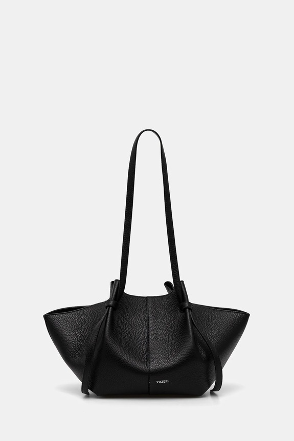 Δερμάτινη τσάντα Yuzefi MOCHI λείο δέρμα μαύρο YUZCO.HB.MO.L034