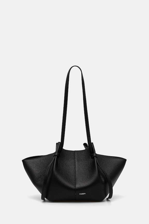Δερμάτινη τσάντα Yuzefi MOCHI λείο δέρμα μαύρο YUZCO.HB.MO.L034