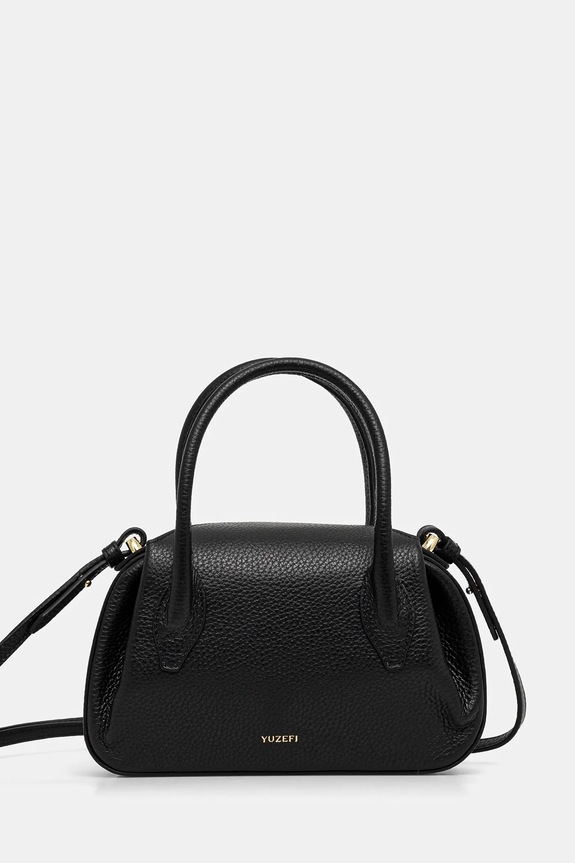 Kožna torba Yuzefi OYSTER MINI DUFFLE Planet friendly crna YUZCO.HB.MOYD.L034