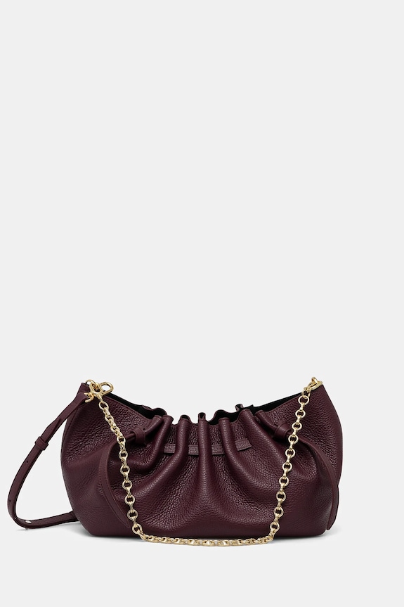 Kožená kabelka Yuzefi SCALLOP CLUTCH přírodní kůže burgundské YUZRS25.HB.SCC.L049