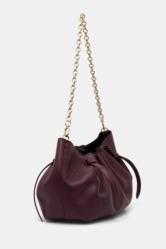 Kožená kabelka Yuzefi SCALLOP CLUTCH YUZRS25.HB.SCC.L049 burgundské SS25