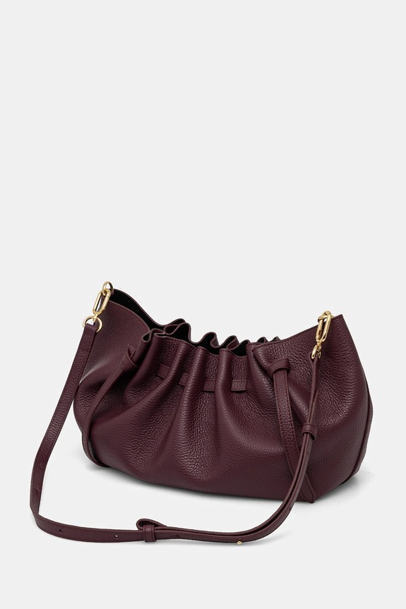 Doplňky Kožená kabelka Yuzefi SCALLOP CLUTCH YUZRS25.HB.SCC.L049 burgundské