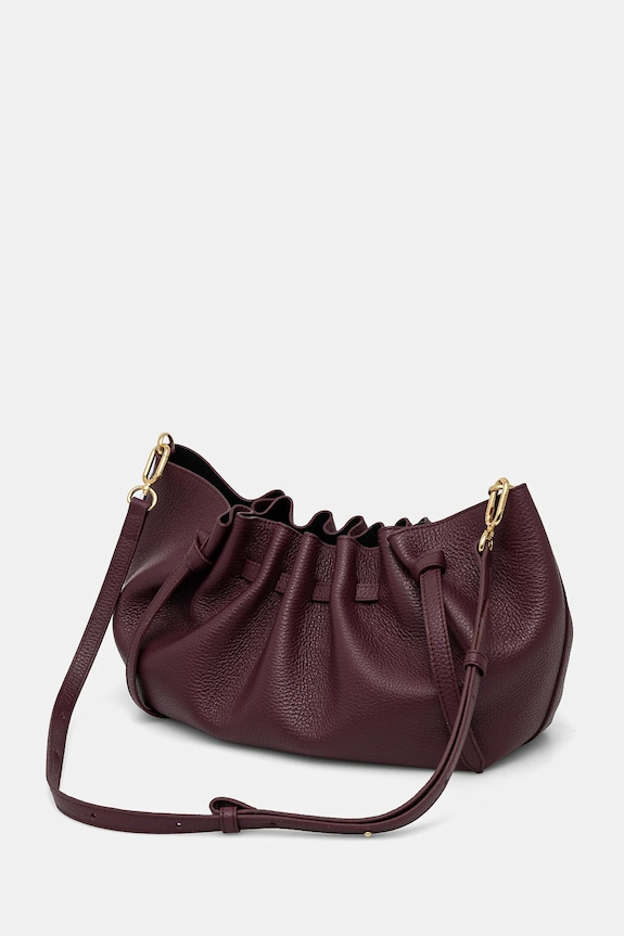 Doplňky Kožená kabelka Yuzefi SCALLOP CLUTCH YUZRS25.HB.SCC.L049 burgundské