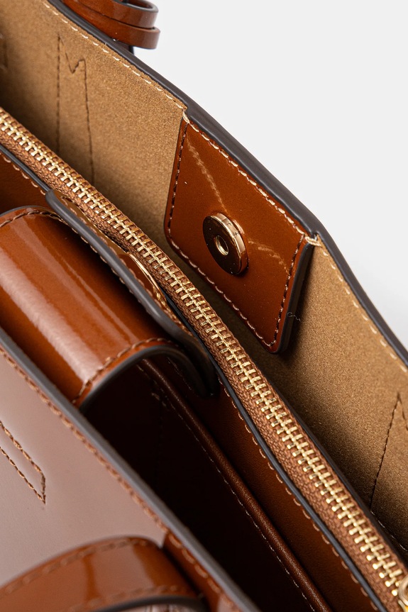 Tory Burch torebka skórzana Robinson 166201.223 brązowy