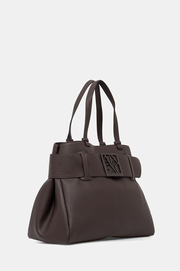 Armani Exchange torebka shopper damska z imitacji skóry XW000284.AF11902 brązowy AA00
