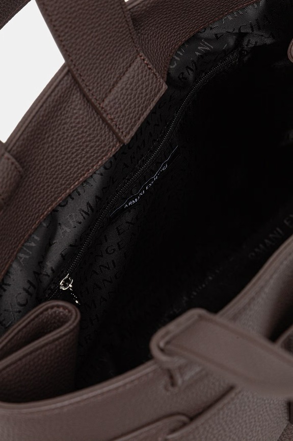 Armani Exchange torebka shopper damska z imitacji skóry XW000284.AF11902 brązowy