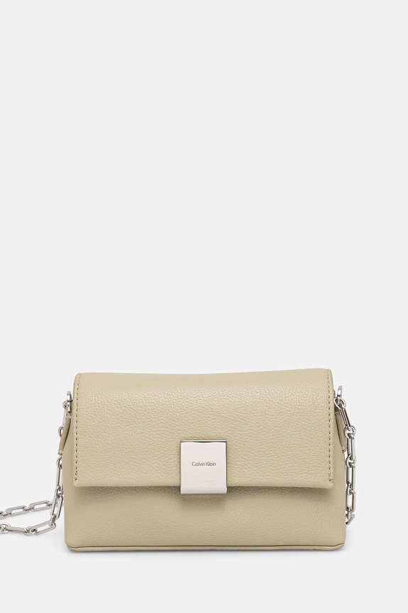 Calvin Klein torebka nie mieści A4 beżowy K60K612785