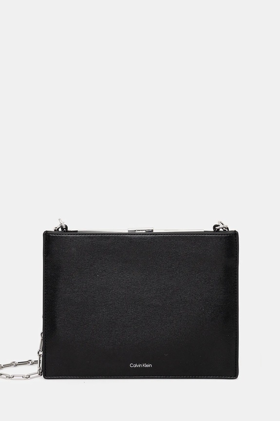 Kabelka Calvin Klein imitácia kože čierna K60K612794