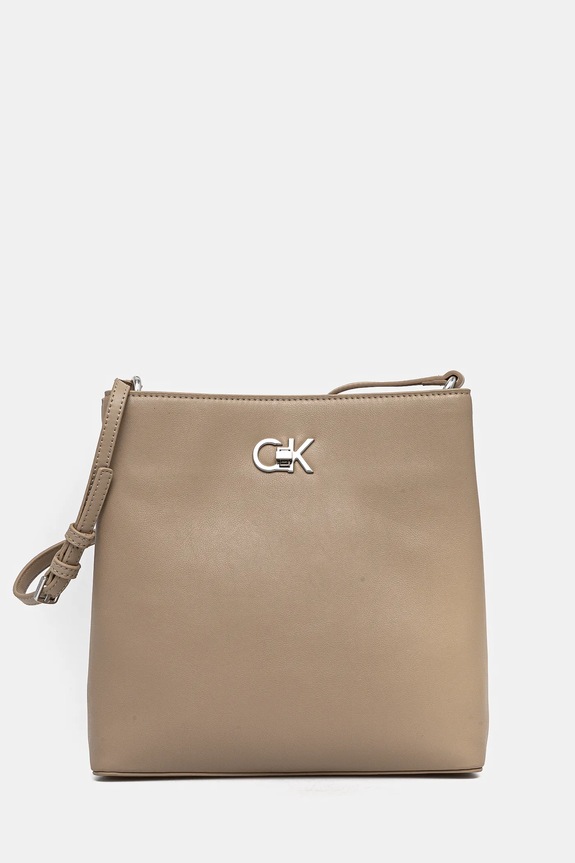 Calvin Klein torebka nie mieści A4 beżowy K60K612803