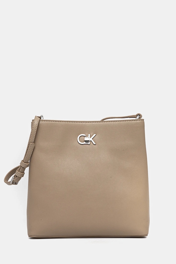Calvin Klein torebka nie mieści A4 beżowy K60K612803