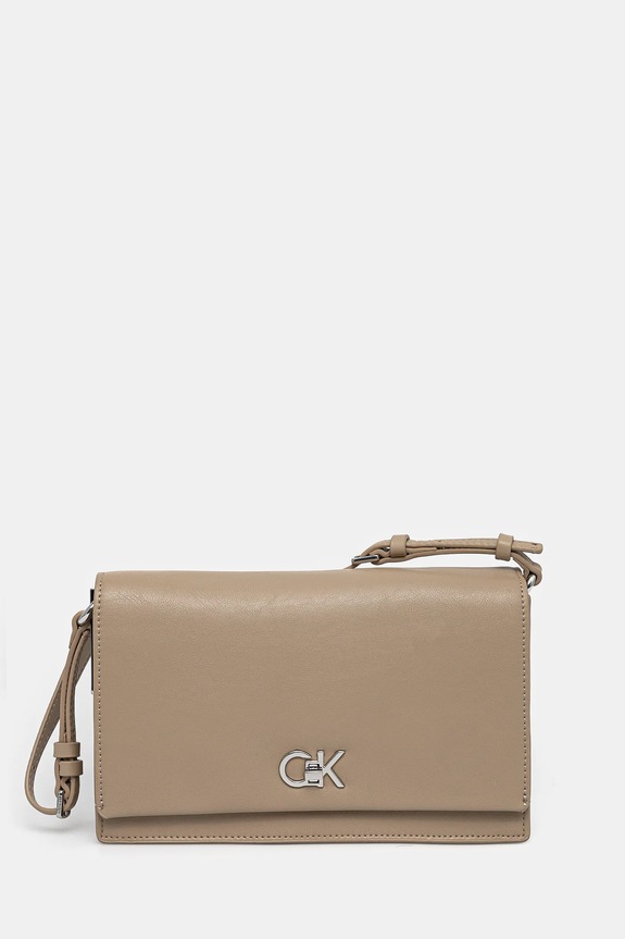 Calvin Klein torebka nie mieści A4 beżowy K60K612807