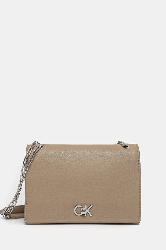 Calvin Klein torebka nie mieści A4 beżowy K60K612810