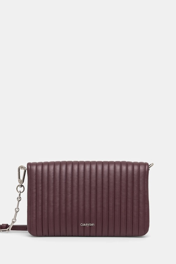 Calvin Klein torebka imitacja skóry licowej bordowy K60K613079