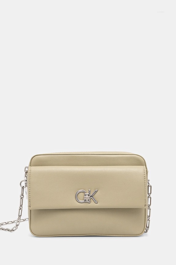 Calvin Klein torebka nie mieści A4 beżowy K60K613089