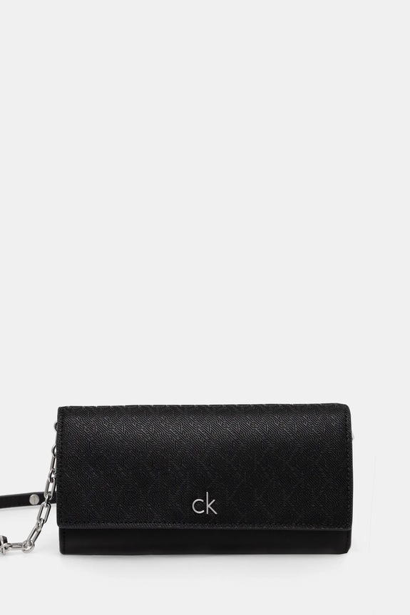 Peněženka Calvin Klein hladký černá K60K612853