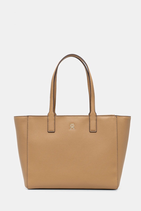 Kabelka Tommy Hilfiger hladký béžová AW0AW16905