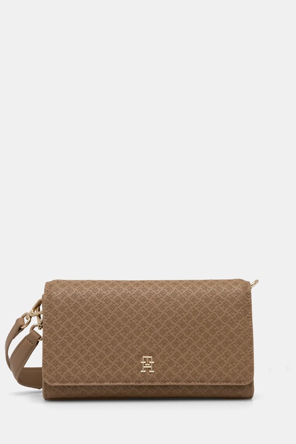 Kabelka Tommy Hilfiger hladký béžová AW0AW16933