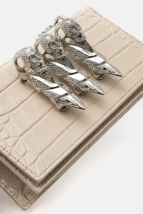 Accessori Philipp Plein borsa a mano in pelle SAEA.WBA2056.PLE010 beige