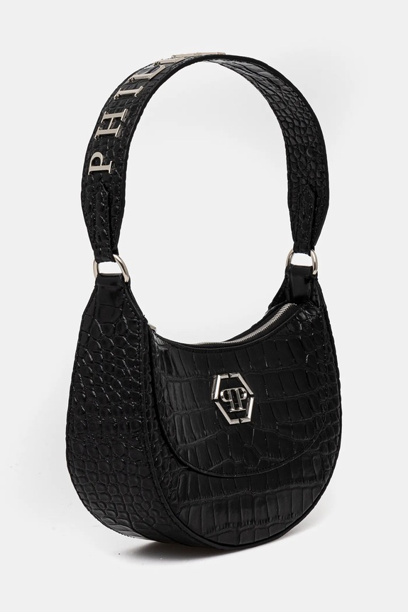 Philipp Plein borsa a mano in pelle SAEA.WBA2064.PLE010N nero SS25