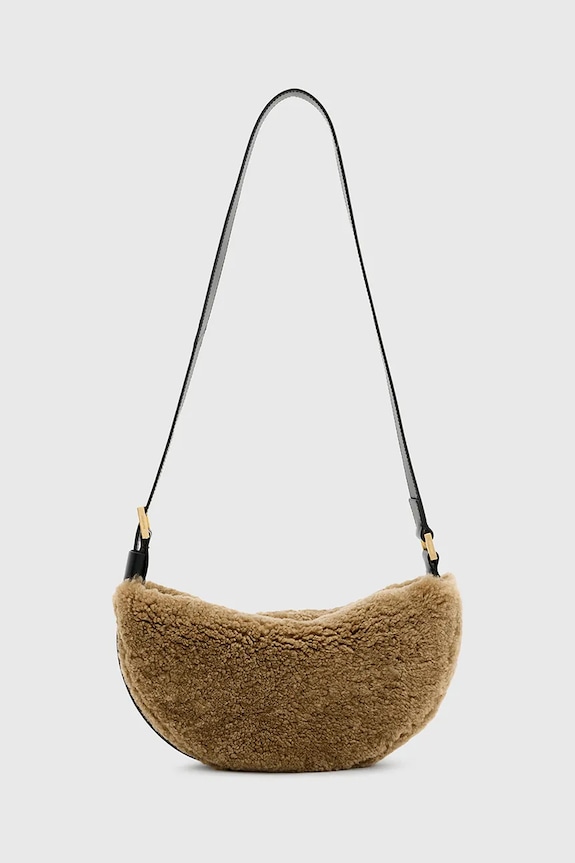 Kabelka AllSaints HALF MOON přírodní kůže hnědá W047XB